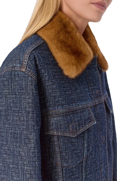 Джинсовая куртка с отделкой из норки FENDI, арт. FLF849/AW82, фото 5