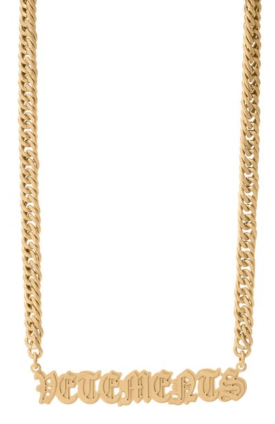Колье VETEMENTS золотого цвета по цене 77100 руб., арт. UE63NE150G 5100 BRASS, фото 4 Колье VETEMENTS, арт. UE63NE150G 5100 BRASS, фото 4