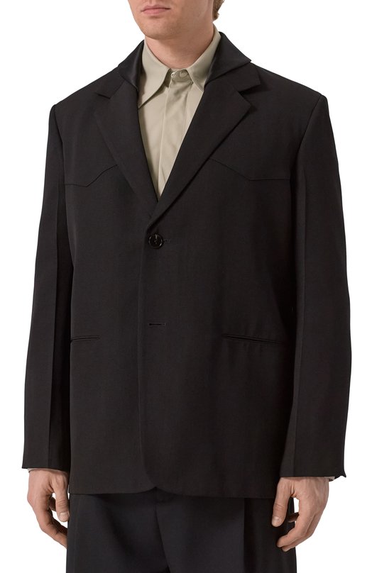 Пиджак из вискозы и шелка Jil Sander J21BN0211-J65324 Чёрный  J21BN0211-J65324 Фото 4