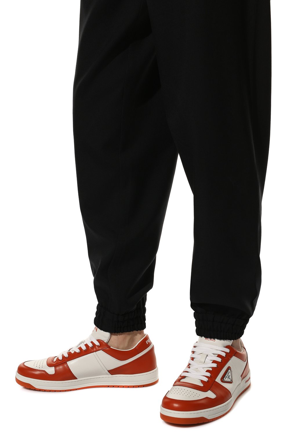 Кожаные кеды PRADA красного цвета по цене 89000 руб., арт. 2EE364-3LKG-F011G, фото 3 Кожаные кеды PRADA, арт. 2EE364-3LKG-F011G, фото 3