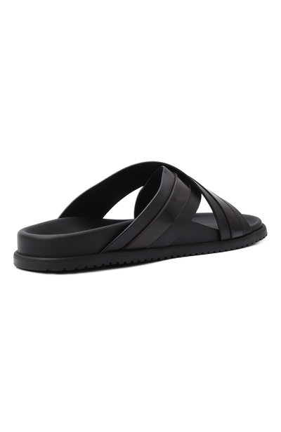 Кожаные шлепанцы DOLCE & GABBANA черного цвета по цене 107000 руб., арт. A80624/A0765, фото 4 Кожаные шлепанцы DOLCE & GABBANA, арт. A80624/A0765, фото 4