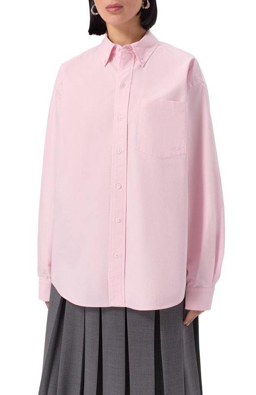 Хлопковая рубашка alexanderwang.t 4WC2251013 Розовый  4WC2251013 Фото 3
