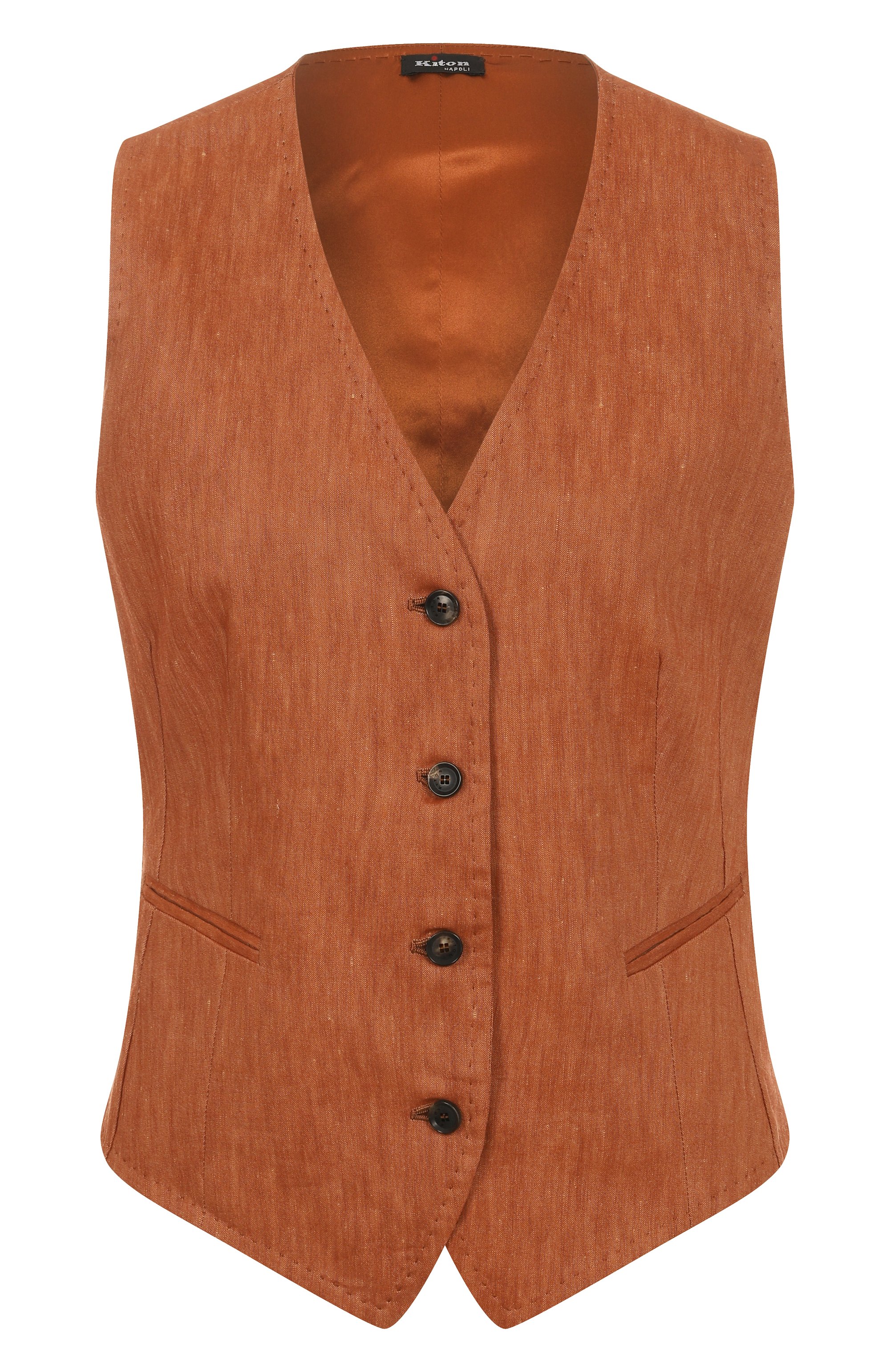 Жилет изо льна и шерсти KITON, арт. D47456K0919E03, фото 1