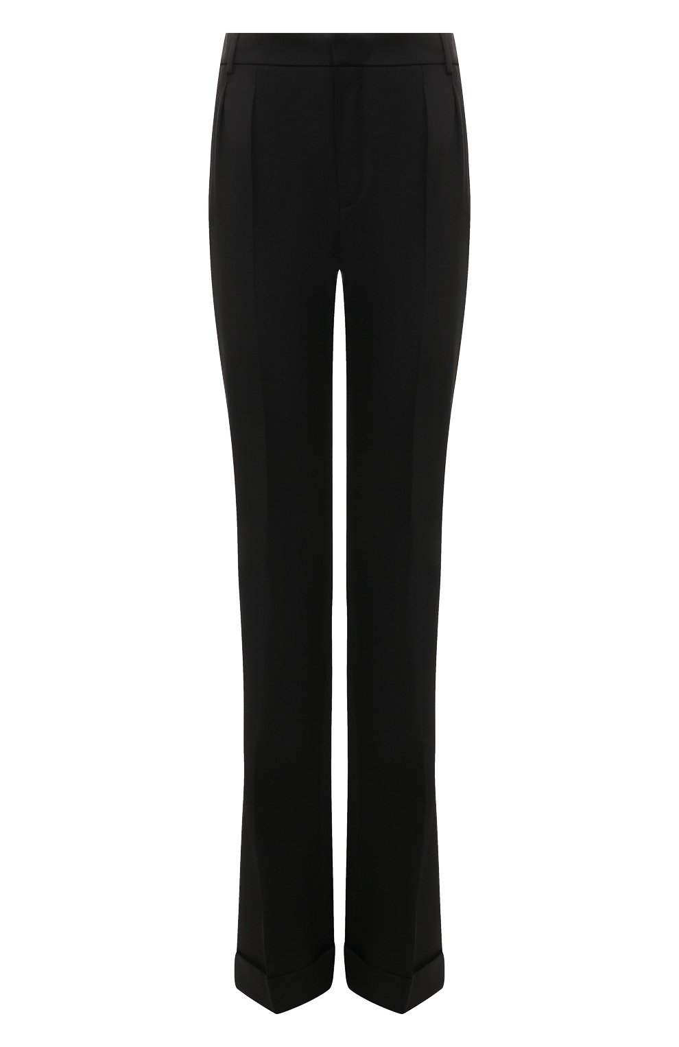 Шерстяные брюки SAINT LAURENT черного цвета по цене 104500 руб., арт. 679952/Y512W, фото 1 Шерстяные брюки SAINT LAURENT, арт. 679952/Y512W, фото 1