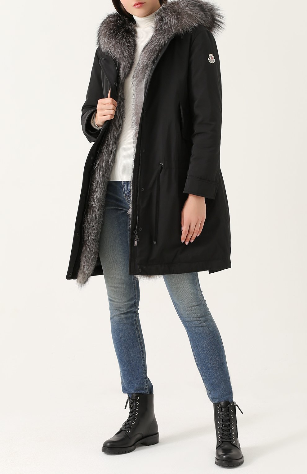 Пуховая парка с меховой отделкой MONCLER, арт. C2-093-49877-15-57136, фото 2