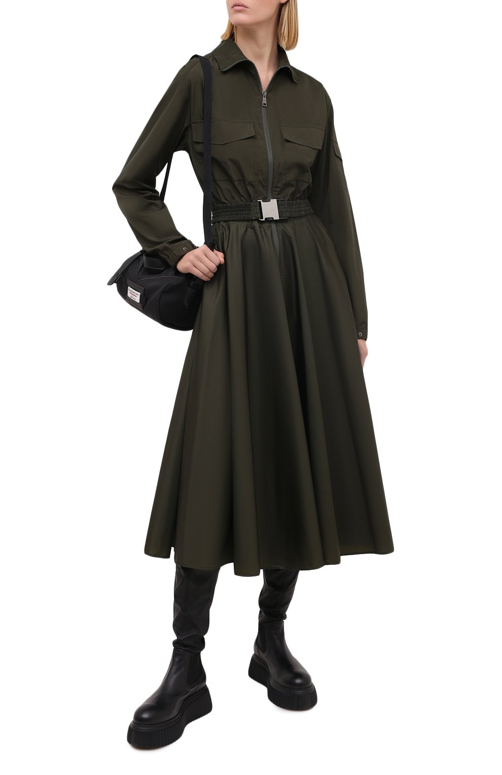 Платье MONCLER хаки цвета по цене 62750 руб., арт. F2-093-2G700-00-V0046, фото 2 Платье MONCLER, арт. F2-093-2G700-00-V0046, фото 2