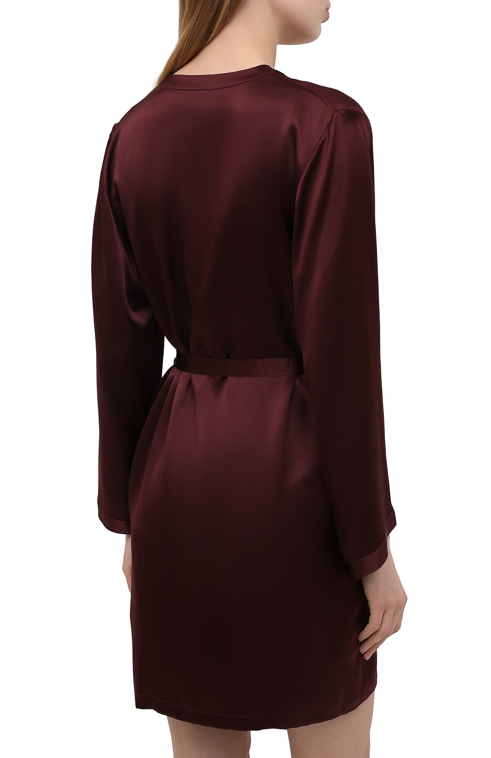 Шелковый халат MARJOLAINE бордового цвета по цене 55620 руб., арт. Laser, фото 4 Шелковый халат MARJOLAINE, арт. Laser, фото 4