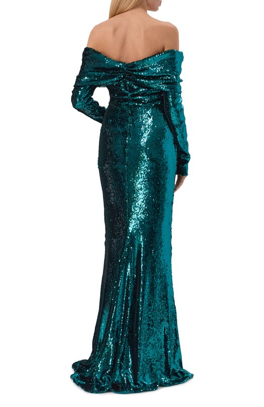 Платье с отделкой пайетками Zuhair Murad FDR25352/EMSE012 Зелёный  FDR25352/EMSE012 Фото 3