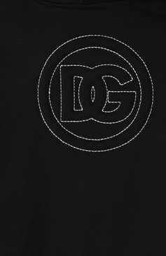 Детский хлопковое худи DOLCE & GABBANA черного цвета, арт. L4JWLI/G70SS/2-6 | Фото 3 (Драгоценные камни: Проставлено; Материал сплава: Проставлено; Рукава: Длинные; Материал внешний: Хлопок; Мальчики Кросс-КТ: Худи-одежда; Ростовка одежда: 4 года | 104 см, 3 года | 98 см, 2 года | 92 см, 5 лет | 110 см)