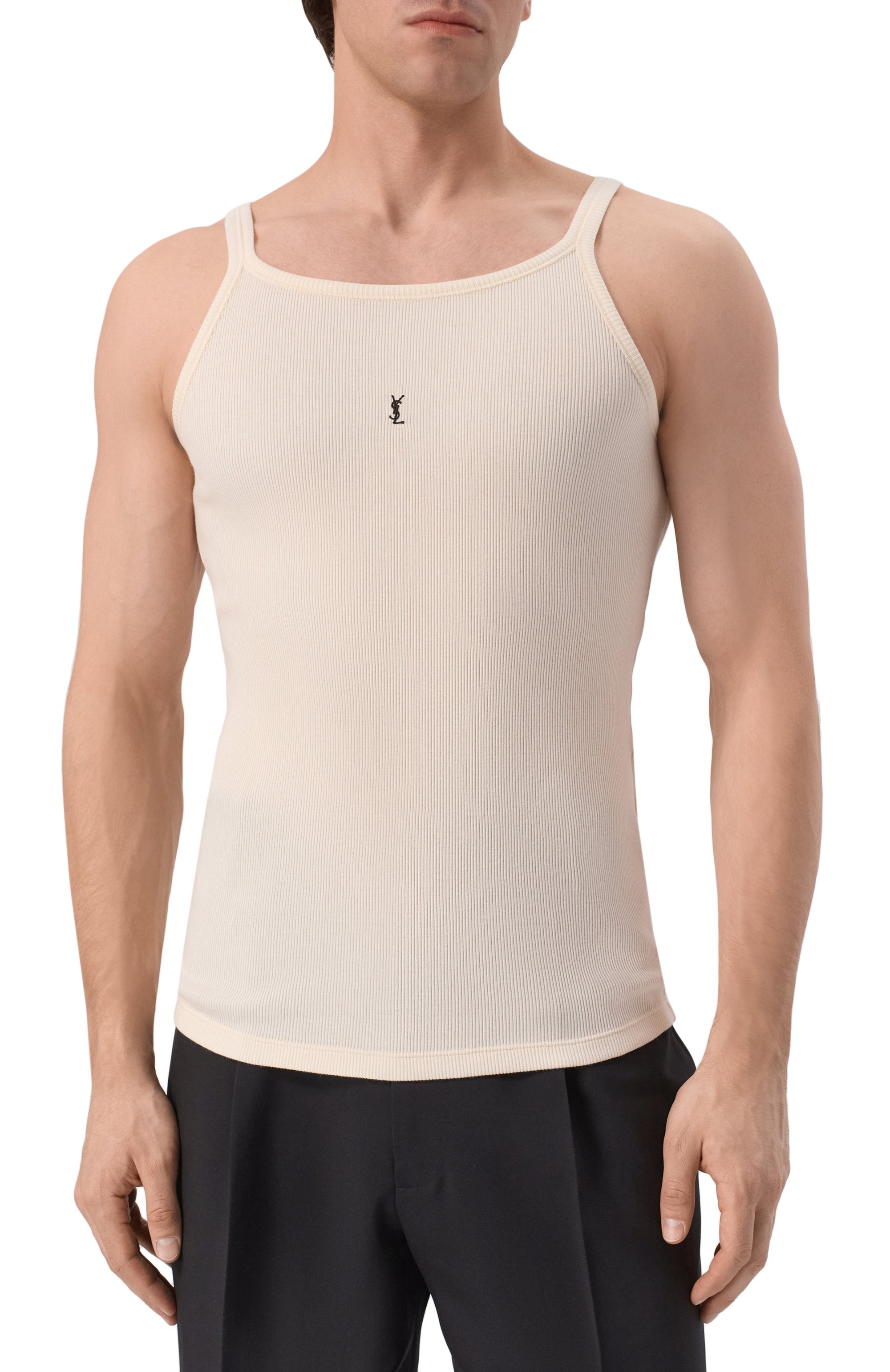 Хлопковая майка SAINT LAURENT, арт. 761275/Y37EC, фото 3