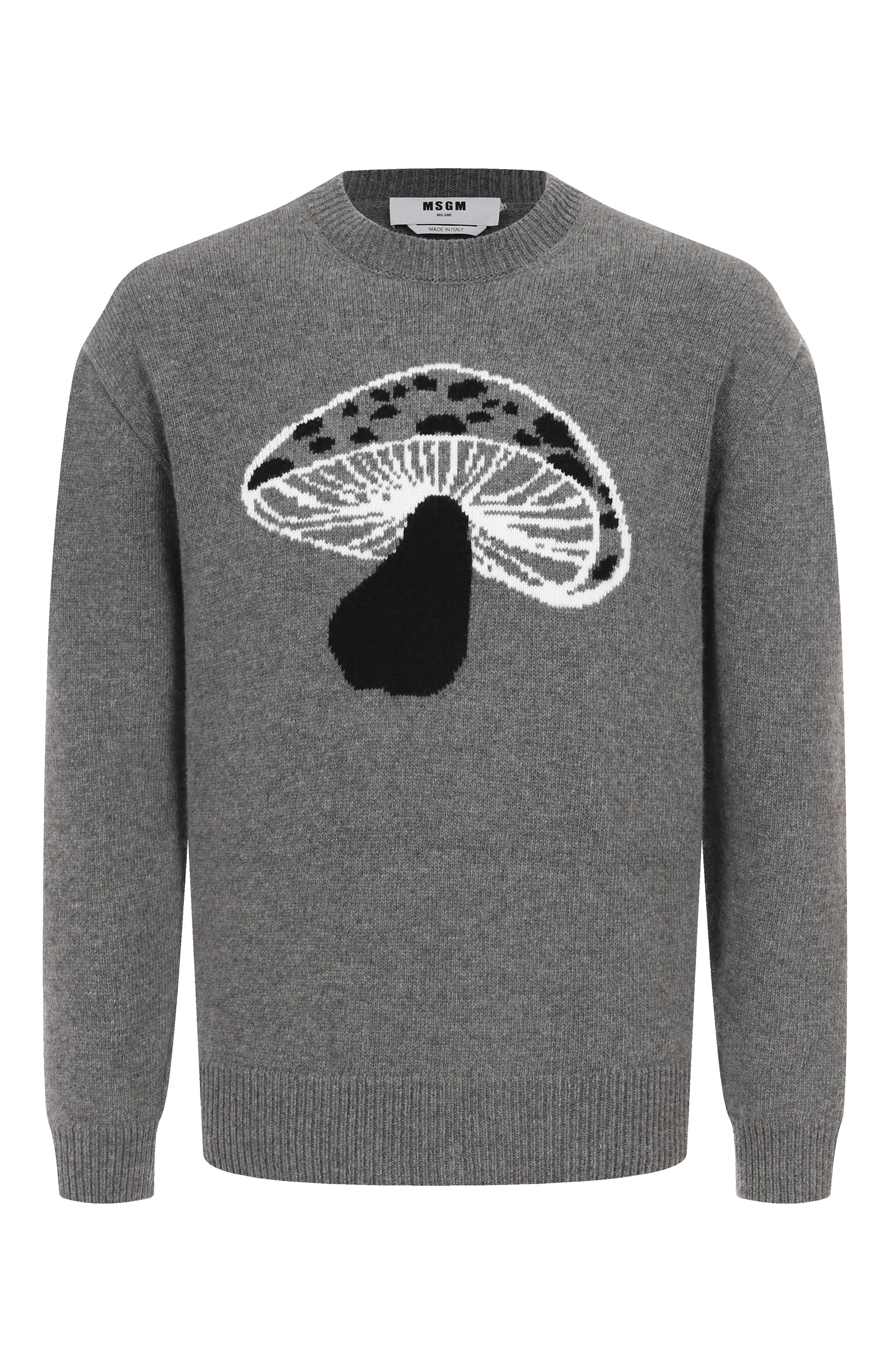 Шерстяной джемпер MSGM серого цвета по цене 34600 руб., арт. 3940MM202/257597, фото 1 Шерстяной джемпер MSGM, арт. 3940MM202/257597, фото 1