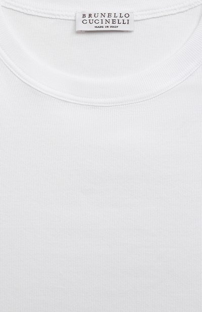 Хлопковый топ BRUNELLO CUCINELLI белого цвета по цене 13100 руб., арт. B0R41T852B, фото 3 Хлопковый топ BRUNELLO CUCINELLI, арт. B0R41T852B, фото 3