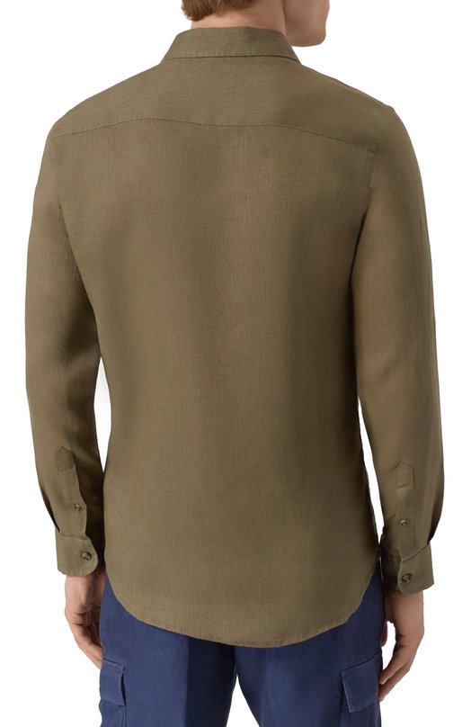 Льняная рубашка Aeronautica Militare CA1239CT3089 Хаки  CA1239CT3089 Фото 4