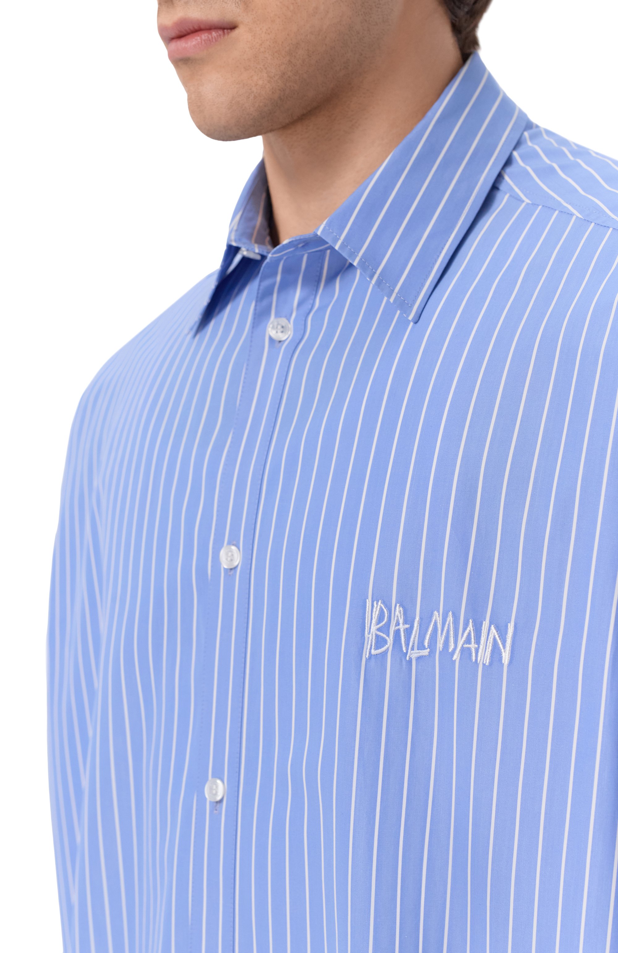 Хлопковая рубашка BALMAIN, арт. GH1HS500/CG37, фото 5