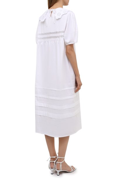 Хлопковое платье LOOM BY RODINA белого цвета по цене 42500 руб., арт. LBR-013, фото 4 Хлопковое платье LOOM BY RODINA, арт. LBR-013, фото 4