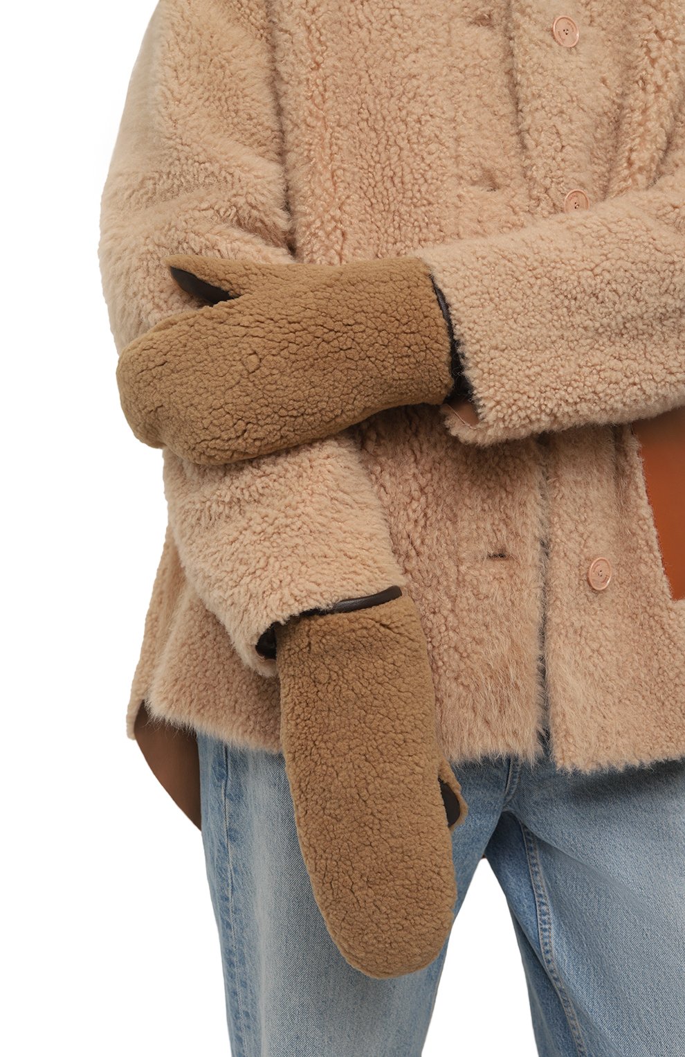 Меховые варежки из овчины YVES SALOMON, арт. 24WAA600XXMECL, фото 2