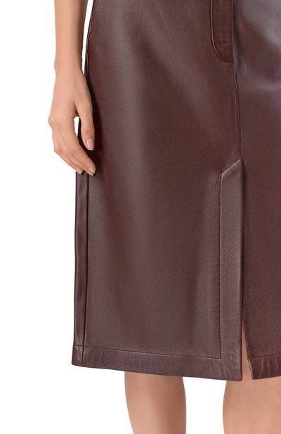 Кожаная юбка 12 STOREEZ коричневого цвета по цене 65000 руб., арт. 124529, фото 5 Кожаная юбка 12 STOREEZ, арт. 124529, фото 5