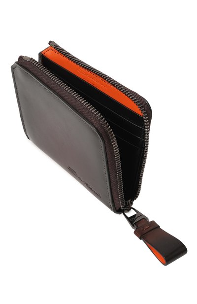Кожаное портмоне SANTONI темно-коричневого цвета по цене 34000 руб., арт. UFPPA2123F0-GFULT50, фото 3 Кожаное портмоне SANTONI, арт. UFPPA2123F0-GFULT50, фото 3