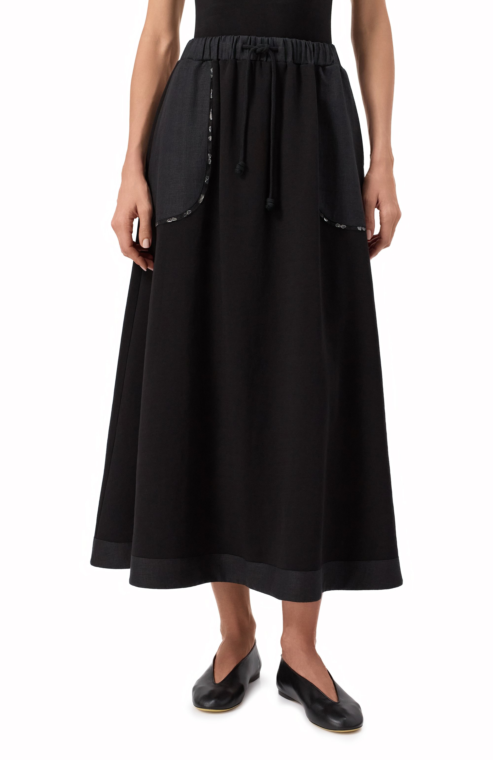 Юбка из хлопка и льна MIDGARD PARIS, арт. ST55CN-OS-BK, фото 3