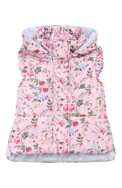 Жилет с капюшоном MONNALISA розового цвета по цене 21600 руб., арт. 194100, фото 1 Жилет с капюшоном MONNALISA, арт. 194100, фото 1