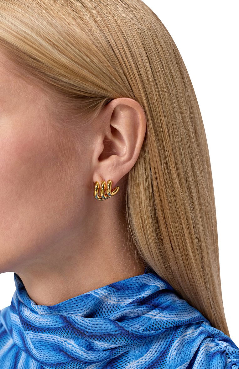 Женские серьги loop trio BALENCIAGA золотого цвета, арт. 792822 TZ99G | Фото 2 (Материал: Металл; Нос: Не проставлено; Региональные ограничения белый список (Axapta Mercury): Не проставлено)