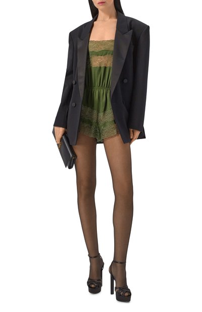 Атласный комбинезон SAINT LAURENT хаки цвета по цене 449000 руб., арт. 863111/Y7G27, фото 2 Атласный комбинезон SAINT LAURENT, арт. 863111/Y7G27, фото 2