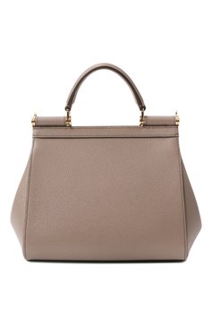 Женская сумка sicily small DOLCE & GABBANA темно-бежевого цвета, арт. BB9003_BE9003_BI9003/A1001_1_ | Фото 6 (Ремень/цепочка: На ремешке; Материал: Натуральная кожа; Сумки-технические: Сумки top-handle; Размер: small)