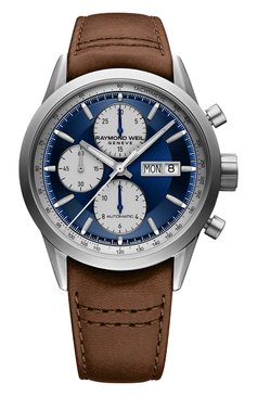 Мужские часы freelancer RAYMOND WEIL бесцветного цвета, арт. 7732-TIC-50421 | Фото 1 (Механизм: Автомат; Материал корпуса: Сталь; Цвет циферблата: Синий; Нос: Не проставлено; Региональные ограничения белый список (Axapta Mercury): Не проставлено; Ограничения доставки: m-style)