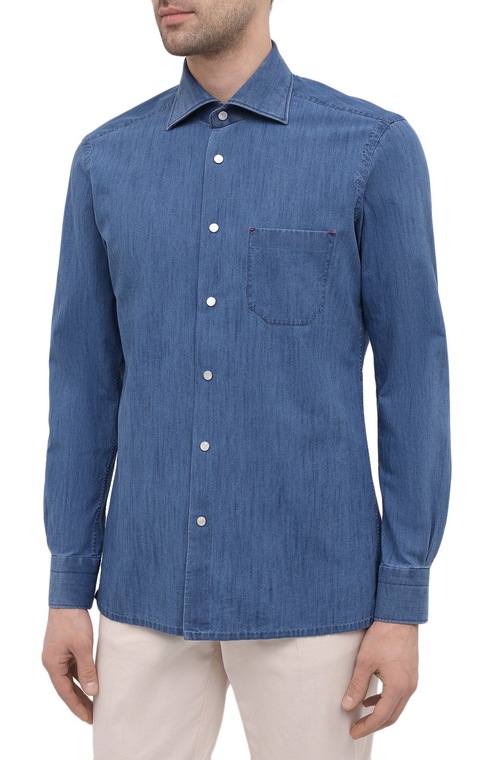 Рубашка KITON синего цвета по цене 82400 руб., арт. UMCNERCH0763002, фото 3 Рубашка KITON, арт. UMCNERCH0763002, фото 3