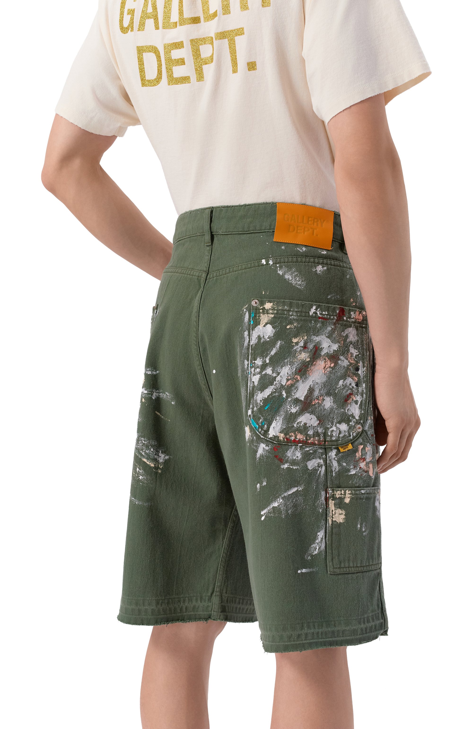 Хлопковые шорты GALLERY DEPT. хаки цвета по цене 86050 руб., арт. BTM031T/C0TT0N, фото 4 Хлопковые шорты GALLERY DEPT., арт. BTM031T/C0TT0N, фото 4