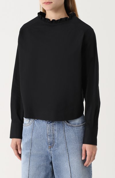 Хлопковый топ с воротником-стойкой ATLANTIQUE ASCOLI, арт. 6-0BV7-8-P0P05, фото 3