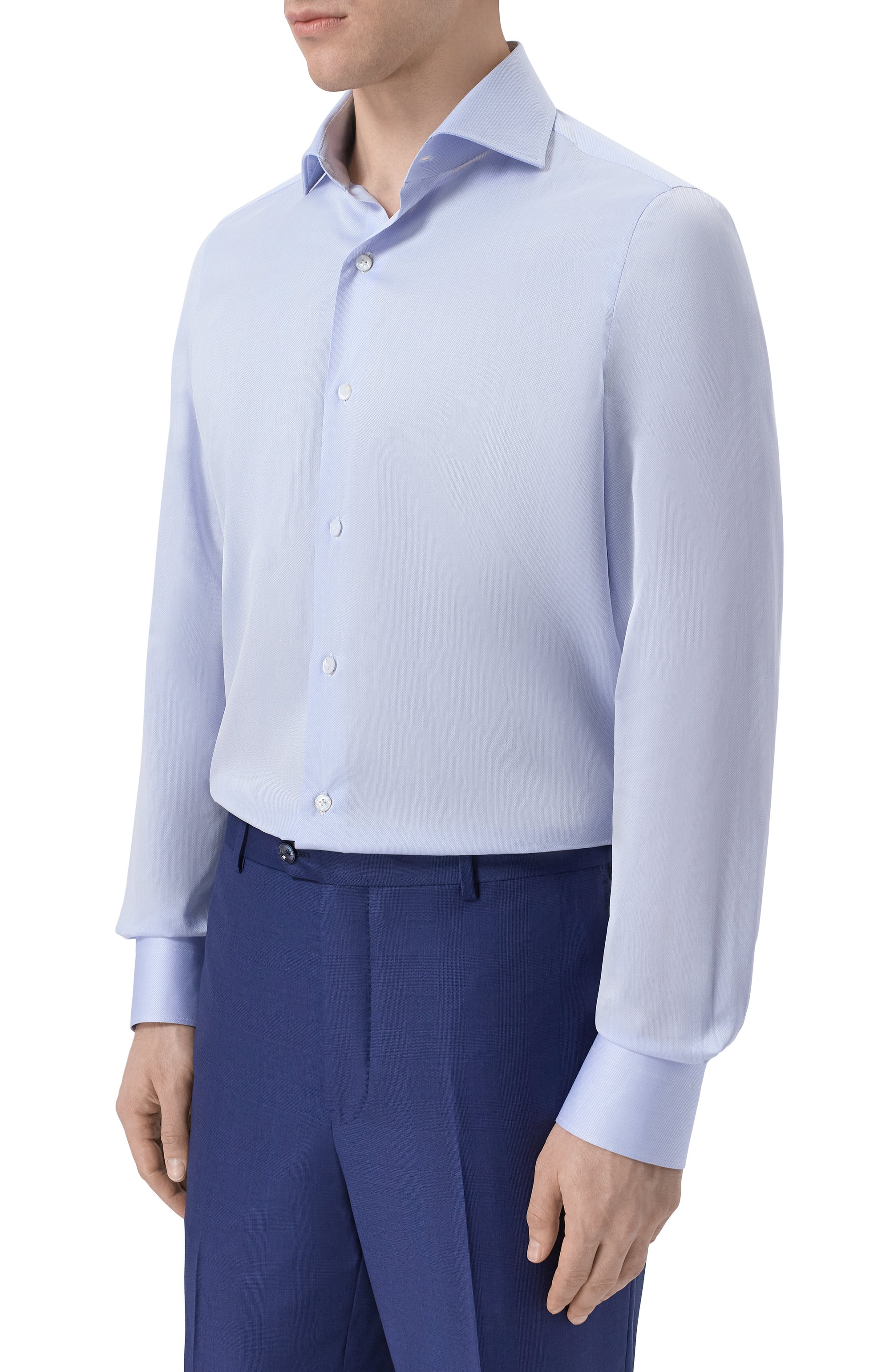 Хлопковая сорочка FINAMORE 1925 голубого цвета по цене 62050 руб., арт. NAP0LI 1 EDUARD0 Z N/P6036, фото 3 Хлопковая сорочка FINAMORE 1925, арт. NAP0LI 1 EDUARD0 Z N/P6036, фото 3