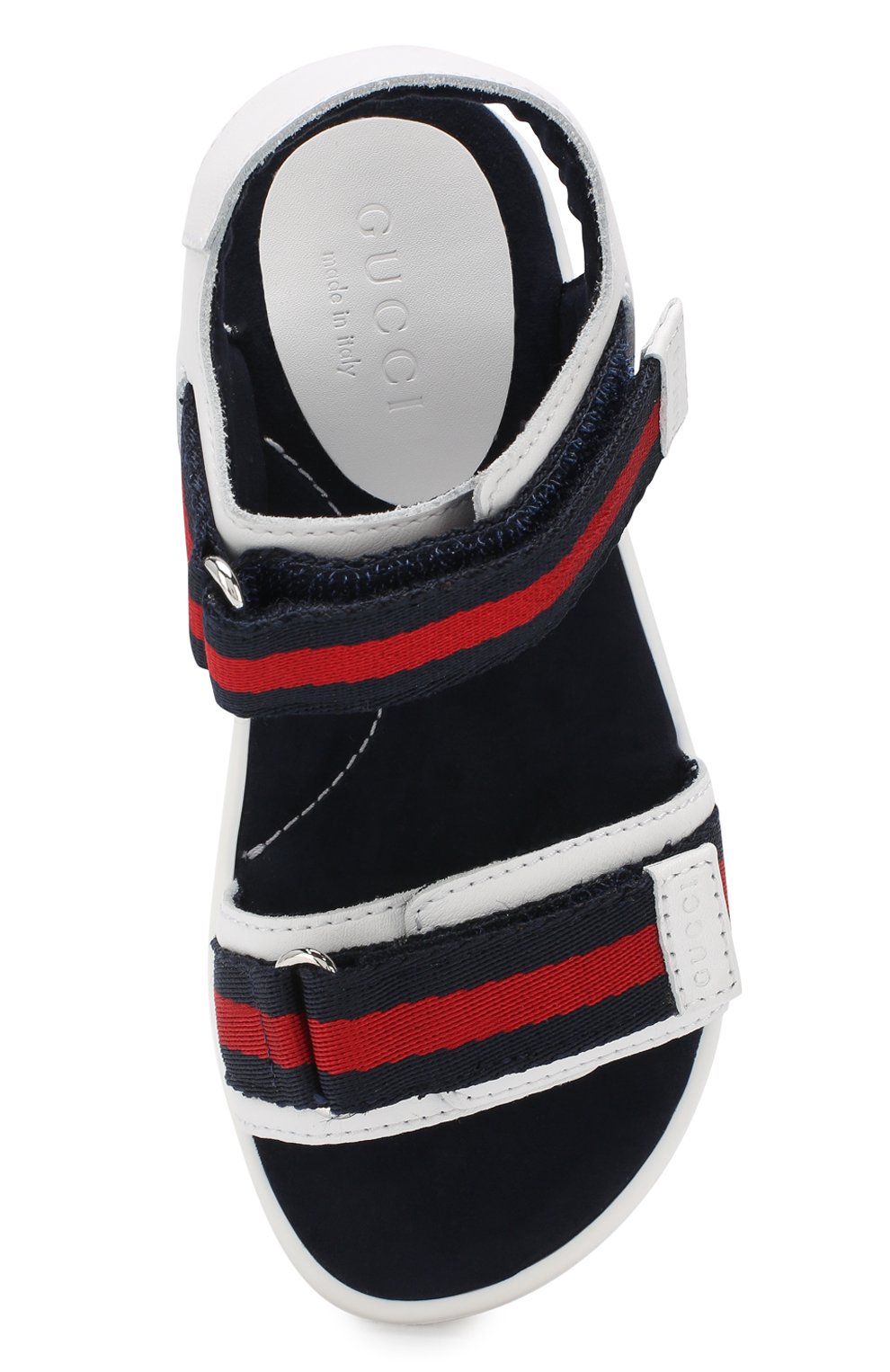 Кожаные сандалии с застежками велькро GUCCI, арт. 257761/BLN10, фото 4