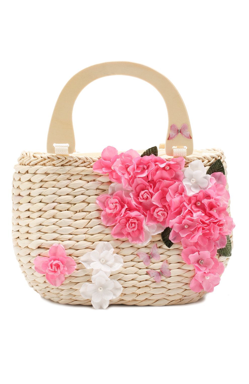 Соломенная сумка MONNALISA розового цвета по цене 8850 руб., арт. 175014, фото 1 Соломенная сумка MONNALISA, арт. 175014, фото 1