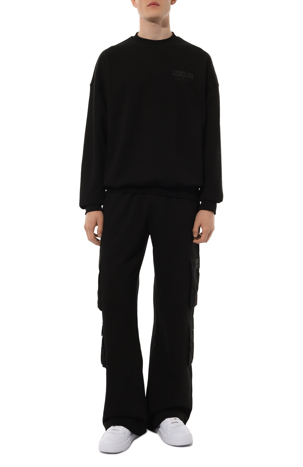 Хлопковый свитшот COMME DES FUCKDOWN черного цвета по цене 11100 руб., арт. CFABM01326, фото 2 Хлопковый свитшот COMME DES FUCKDOWN, арт. CFABM01326, фото 2
