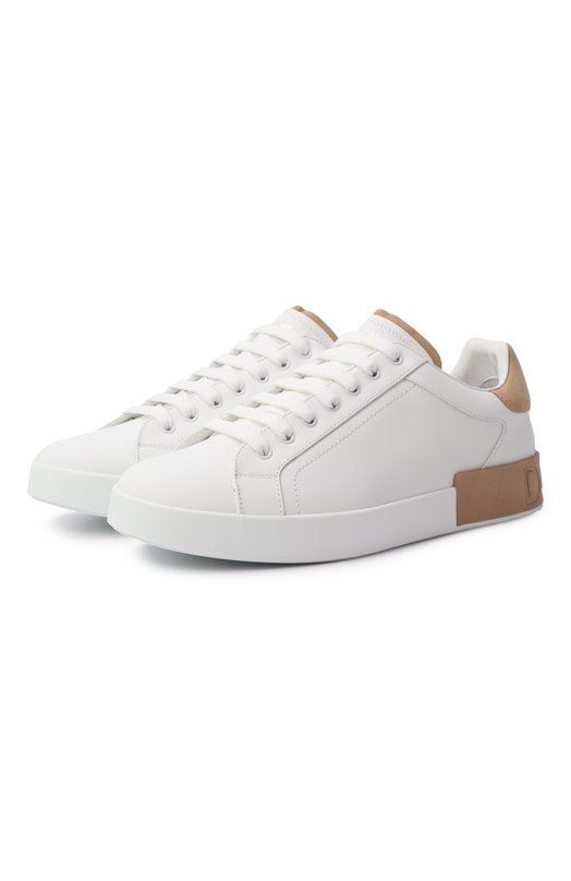 Кожаные кеды Portofino Dolce & Gabbana CS2278/AF218 Белый CS2278/AF218