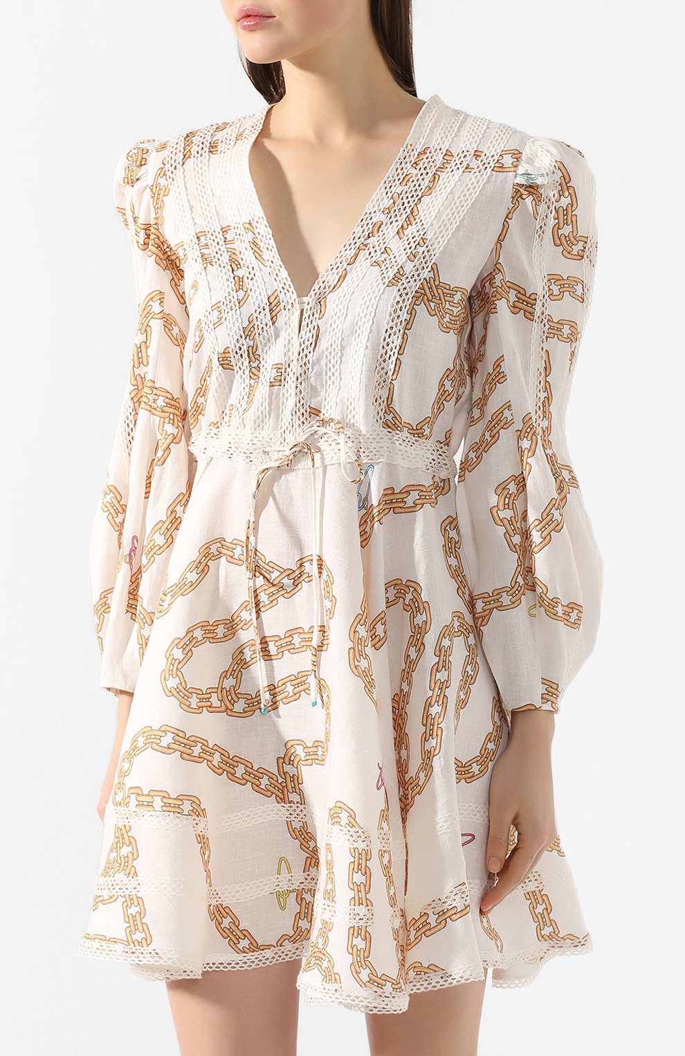 Льняное платье A MERE CO золотого цвета по цене 43450 руб., арт. AMC/R20V04, фото 3 Льняное платье A MERE CO, арт. AMC/R20V04, фото 3