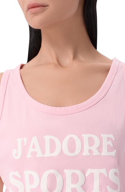 Хлопковая майка SPORTY AND RICH розового цвета по цене 12150 руб., арт. T012373702P144, фото 5 Хлопковая майка SPORTY AND RICH, арт. T012373702P144, фото 5