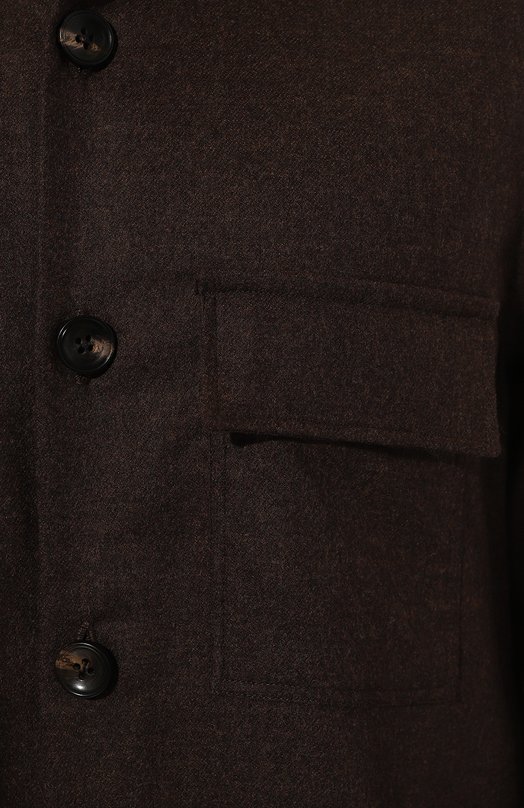 Шерстяная рубашка Kiton UMC016K0123E07 Коричневый  UMC016K0123E07 Фото 5