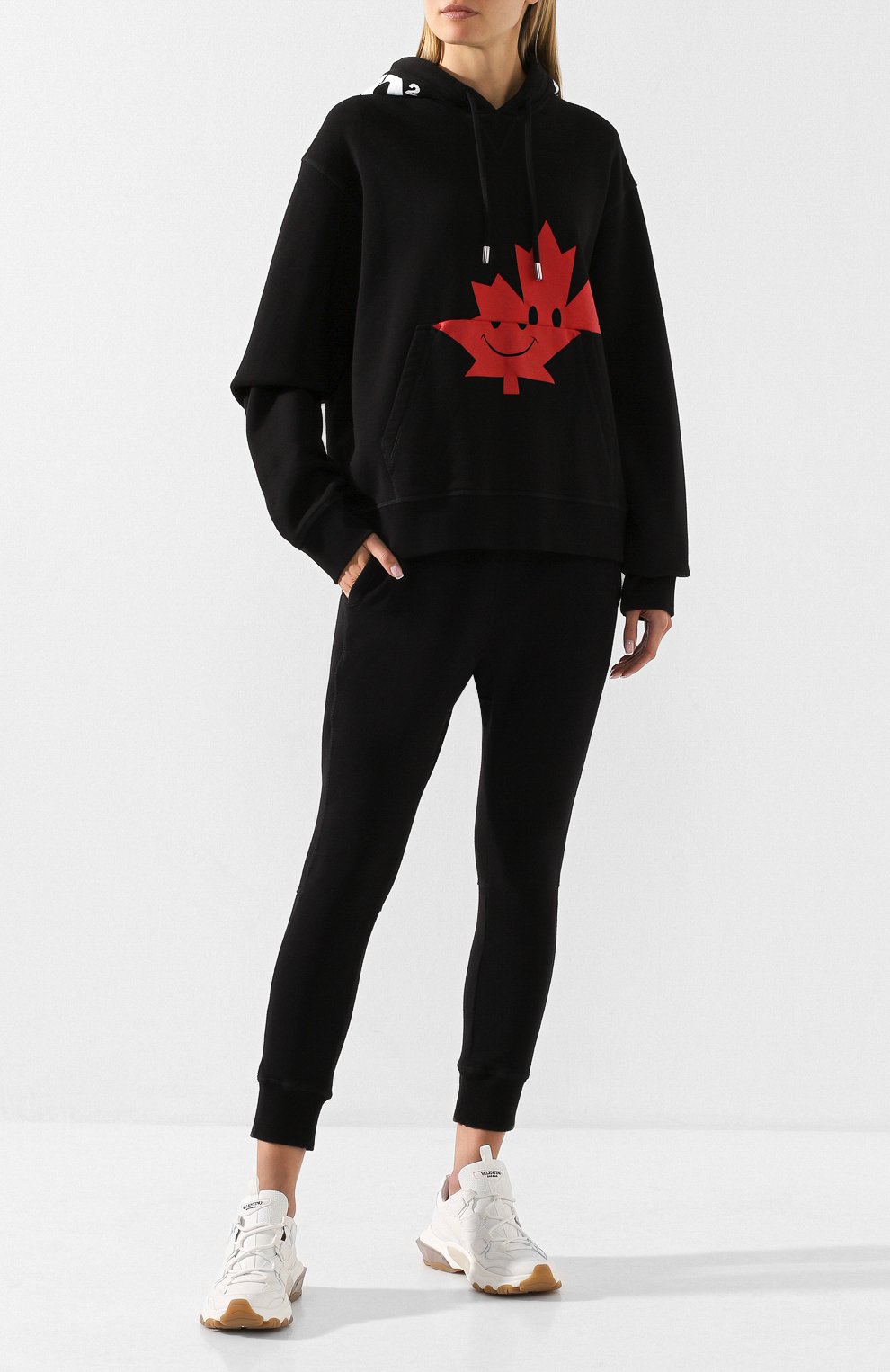 Хлопковое худи DSQUARED2 черного цвета по цене 28400 руб., арт. S75GU0229/S25042, фото 2 Хлопковое худи DSQUARED2, арт. S75GU0229/S25042, фото 2