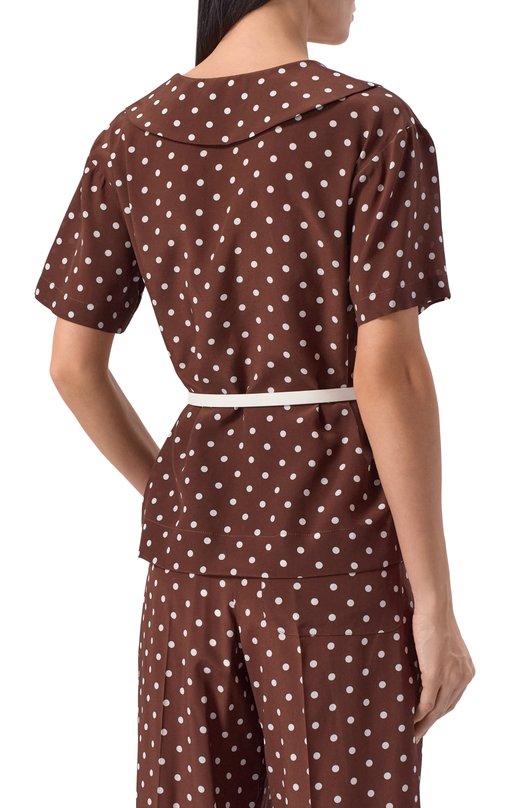 Шелковая блузка P.A.R.O.S.H. D313360/SBILL0 Коричневый  D313360/SBILL0 Фото 4