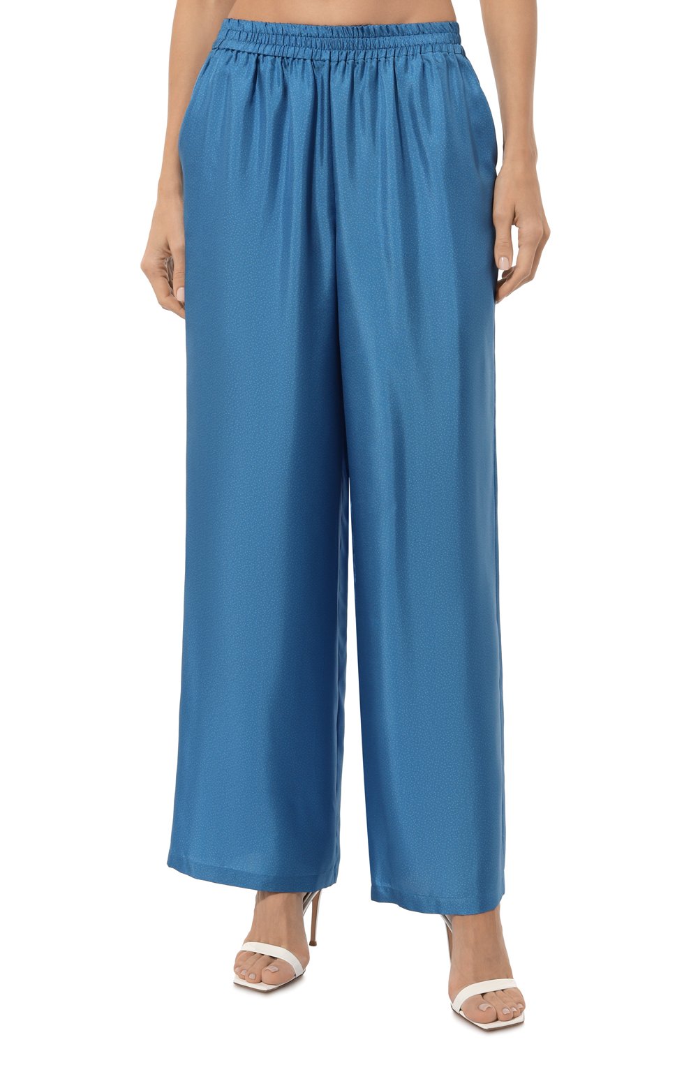 Шелковые брюки AKHMADULLINA голубого цвета по цене 99900 руб., арт. 1225.3B601/S410, фото 3 Шелковые брюки AKHMADULLINA, арт. 1225.3B601/S410, фото 3