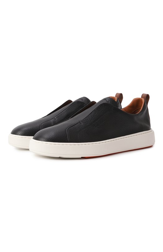 Кожаные кеды Cleanic Santoni MBCG21995BARTLLD Чёрный MBCG21995BARTLLD