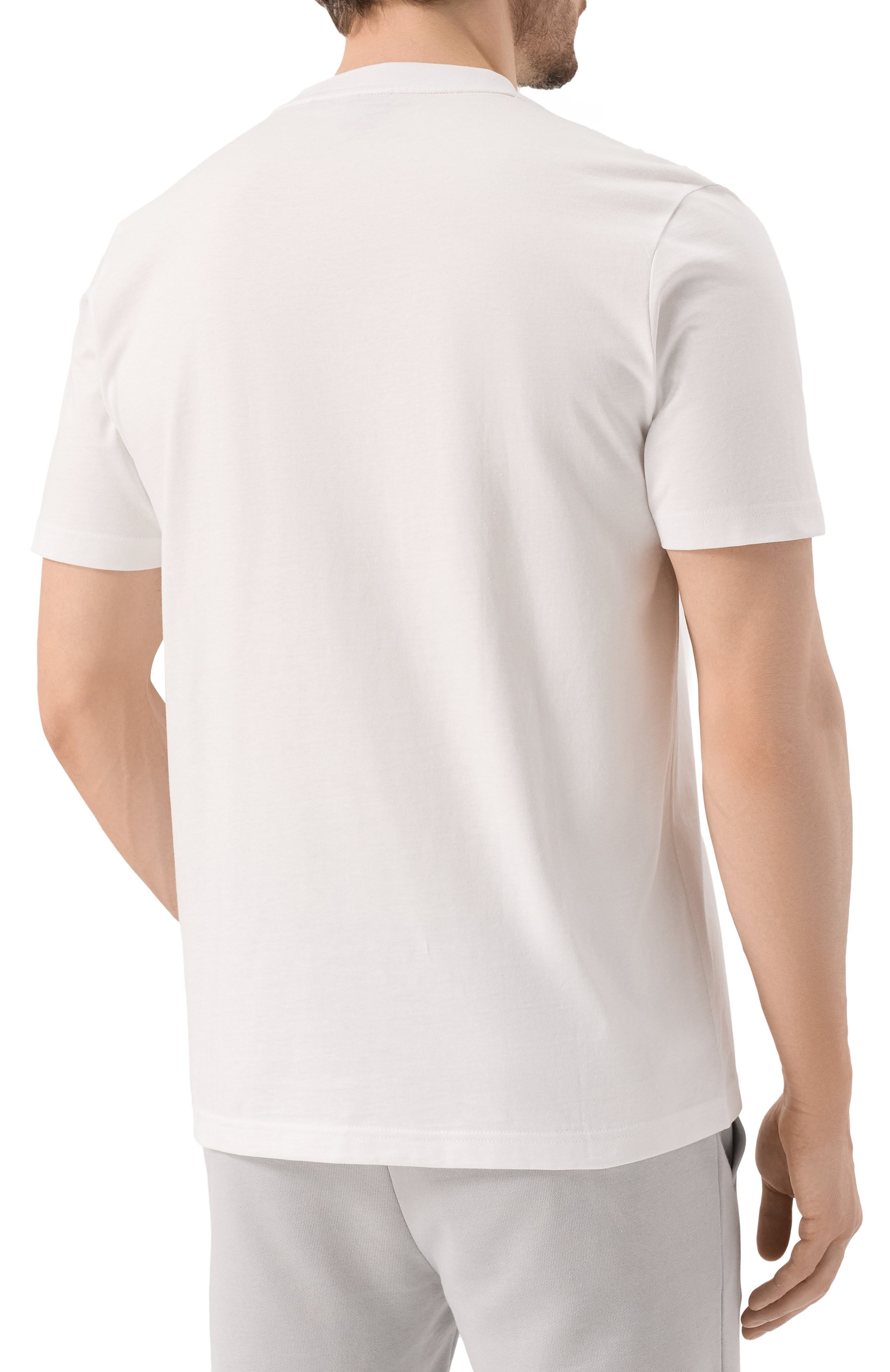 Хлопковая футболка BOSS ORANGE белого цвета по цене 7490 руб., арт. 50539194, фото 4 Хлопковая футболка BOSS ORANGE, арт. 50539194, фото 4