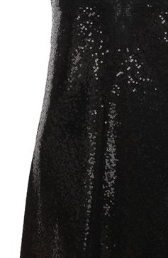 Женское платье с отделкой пайетками THE KOOPLES черного цвета, арт. FR0B30018K | Фото 6 (Длина Ж (юбки, платья, шорты): Макси; Материал сплава: Проставлено; Драгоценные камни: Проставлено; Женское Кросс-КТ: Платье-одежда; Случай: Коктейльный; Стили: Гламурный; Рукава: На бретелях; Материал внешний: Синтетический материал)