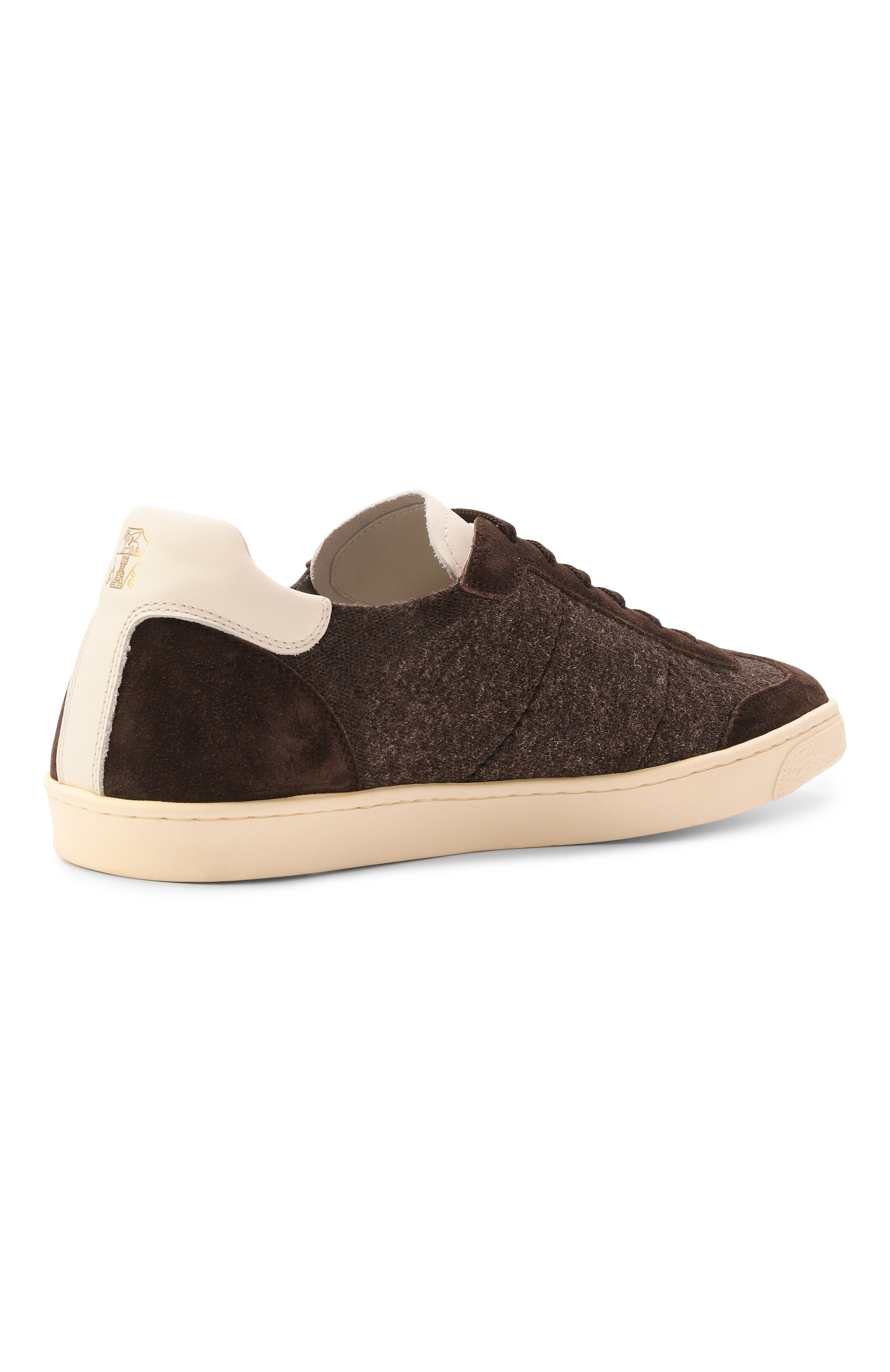 Текстильные кеды BRUNELLO CUCINELLI темно-коричневого цвета по цене 120500 руб., арт. MZUKVTN286, фото 5 Текстильные кеды BRUNELLO CUCINELLI, арт. MZUKVTN286, фото 5