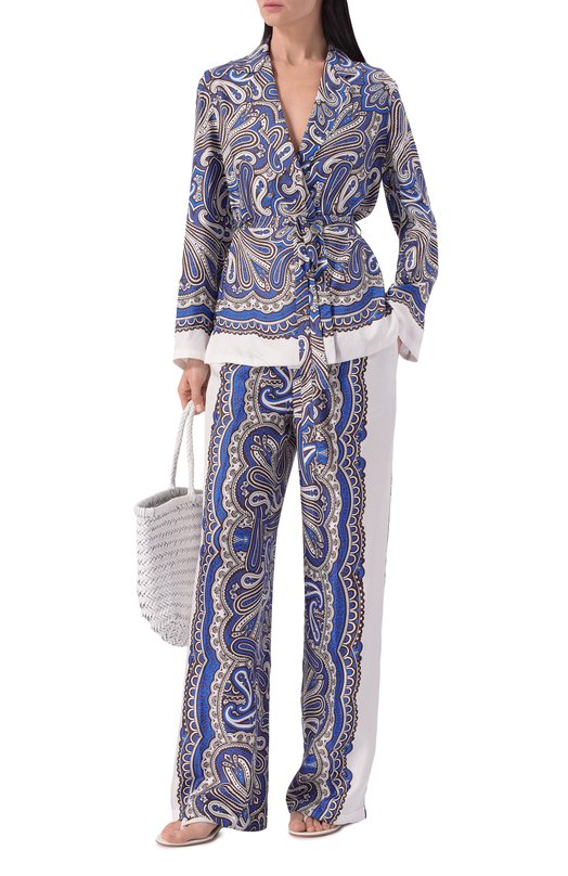 Шелковые брюки P.A.R.O.S.H. D232495/SKINDY Синий  D232495/SKINDY Фото 2