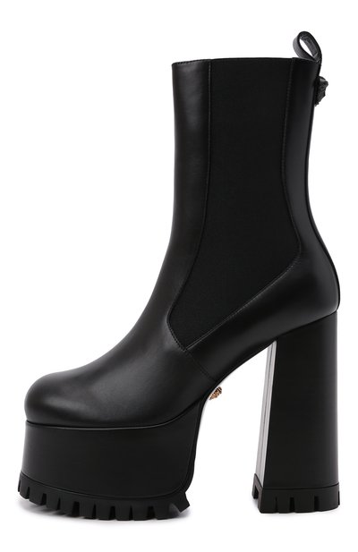 Кожаные ботильоны la medusa juno VERSACE черного цвета по цене 144500 руб., арт. 1000818/DVT2P, фото 3 Кожаные ботильоны la medusa juno VERSACE, арт. 1000818/DVT2P, фото 3