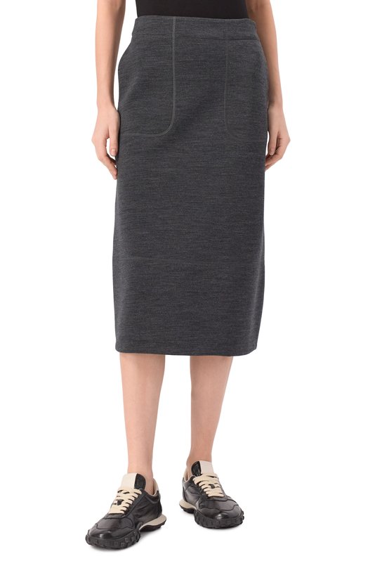 Шерстяная юбка Jil Sander J40MA0147/J20214 Серый  J40MA0147/J20214 Фото 3