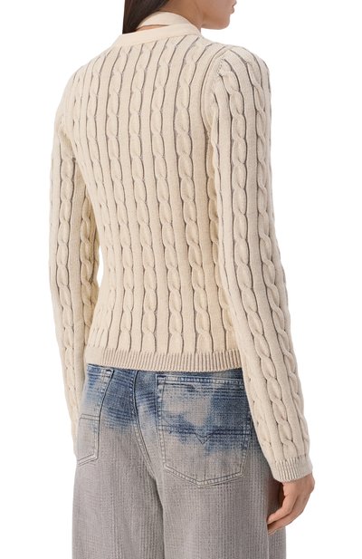 Хлопковый кардиган DIESEL бежевого цвета по цене 62800 руб., арт. A23722/0EGEH, фото 4 Хлопковый кардиган DIESEL, арт. A23722/0EGEH, фото 4